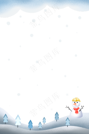 冬季 雪 雪人松树,免抠元素