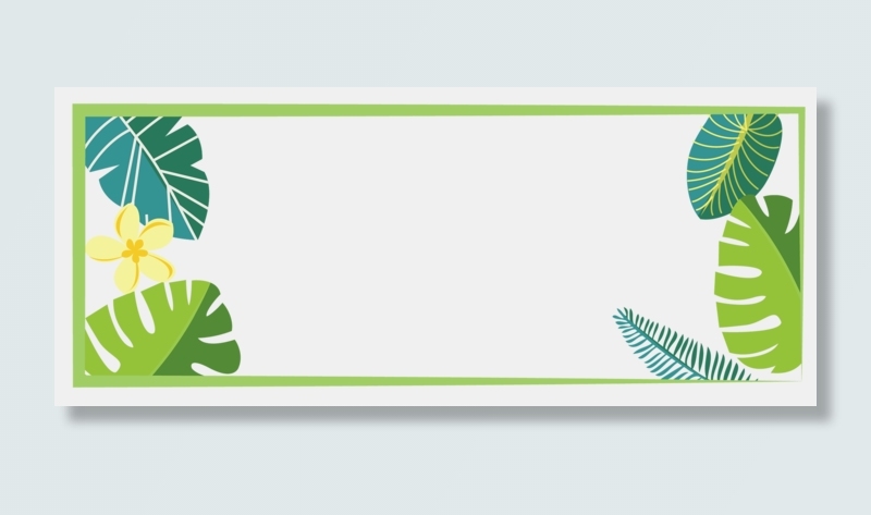 夏季暑假清凉热带植物小清新唯美,免抠元素