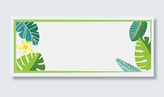 夏季暑假清凉热带植物小清新唯美,免抠元素