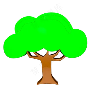 C4D立体绿色树木