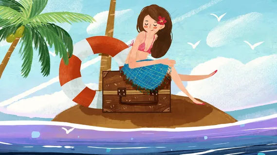 夏日三亚海边度假小清新