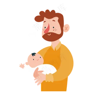 卡通父亲节主题矢量素材