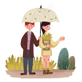 谷雨下雨撑伞