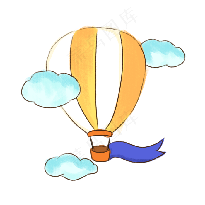 蜡笔热气球装饰儿童节