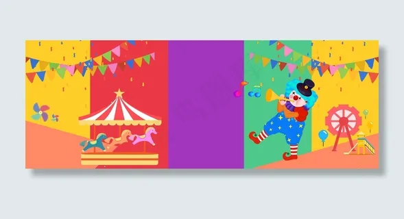 天猫愚人节搞怪恶搞卡通彩色banner