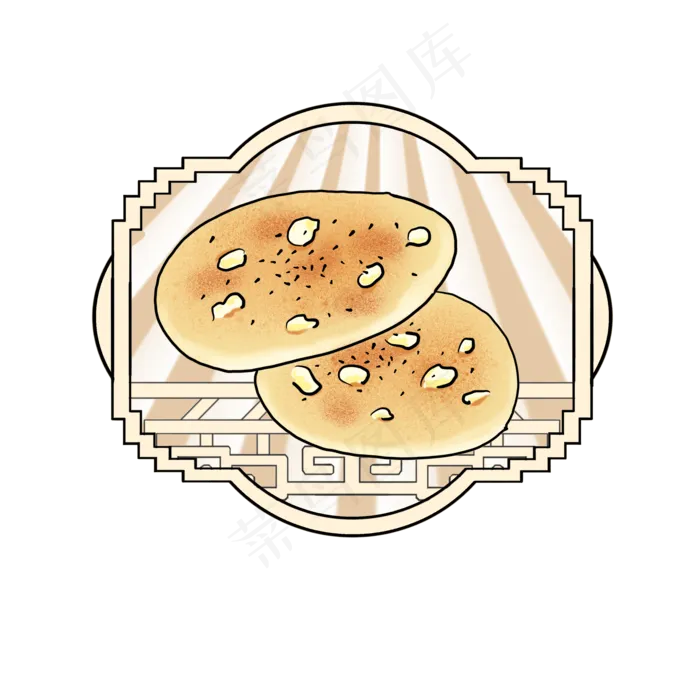 国潮美食点心核桃酥,免抠元素(3508X3508(DPI:300))psd模版下载