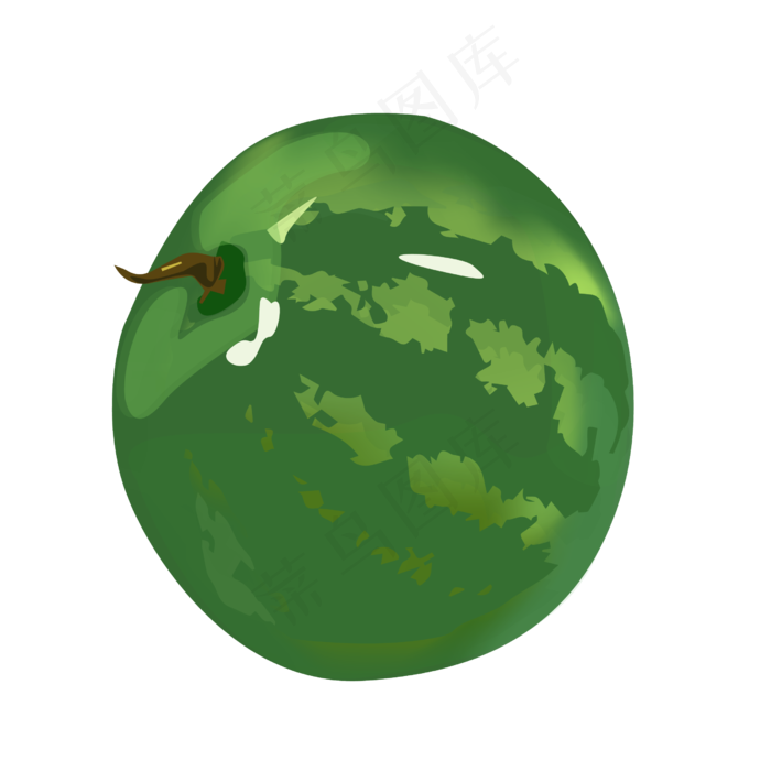 圆圆的水果西瓜插画