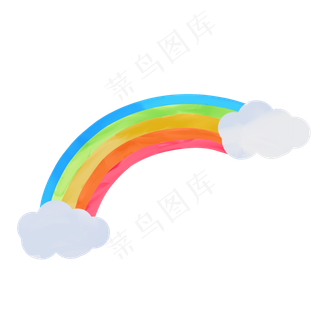 水彩纹理彩虹云彩卡通