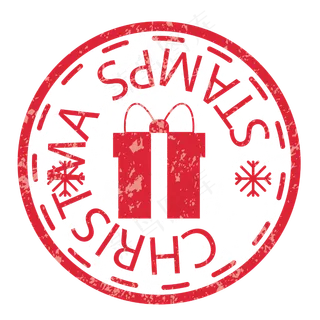 圣诞礼盒矢量印章