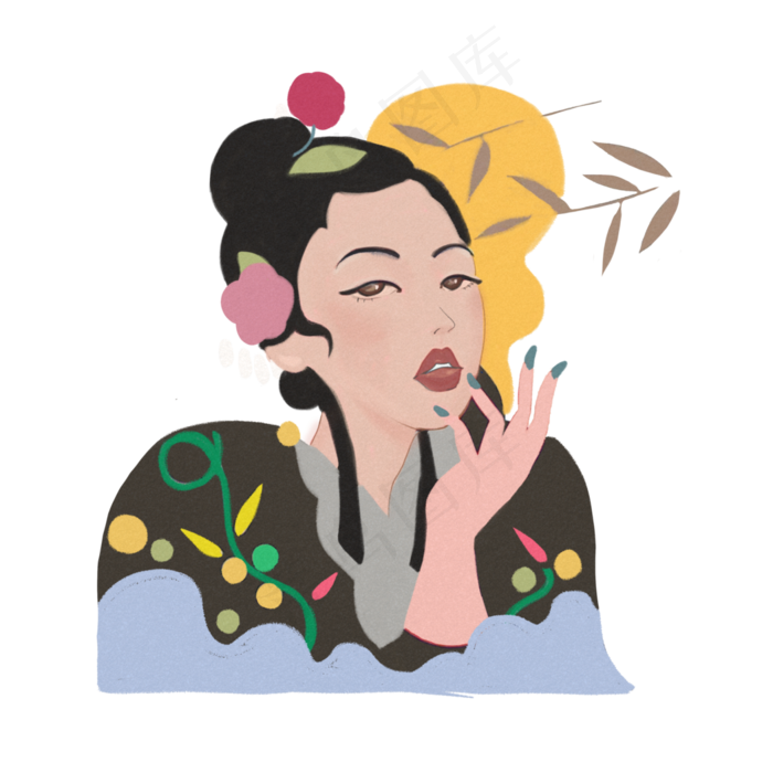 中国风国潮东方美人名伶戏曲中国(3500X3500(DPI:300))psd模版下载