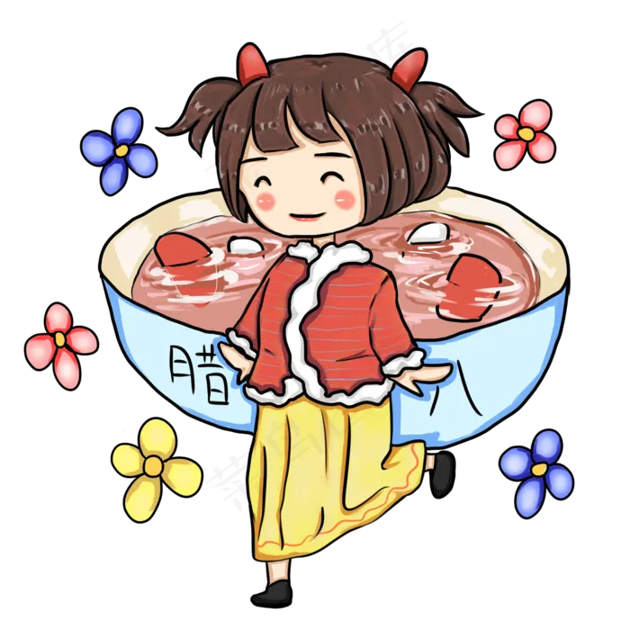 喜庆腊八新年年货节中国风,免抠元素(2000*2000px 300 dpi )psd模版下载