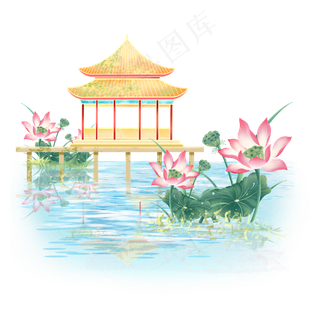 中国风园林建筑场景