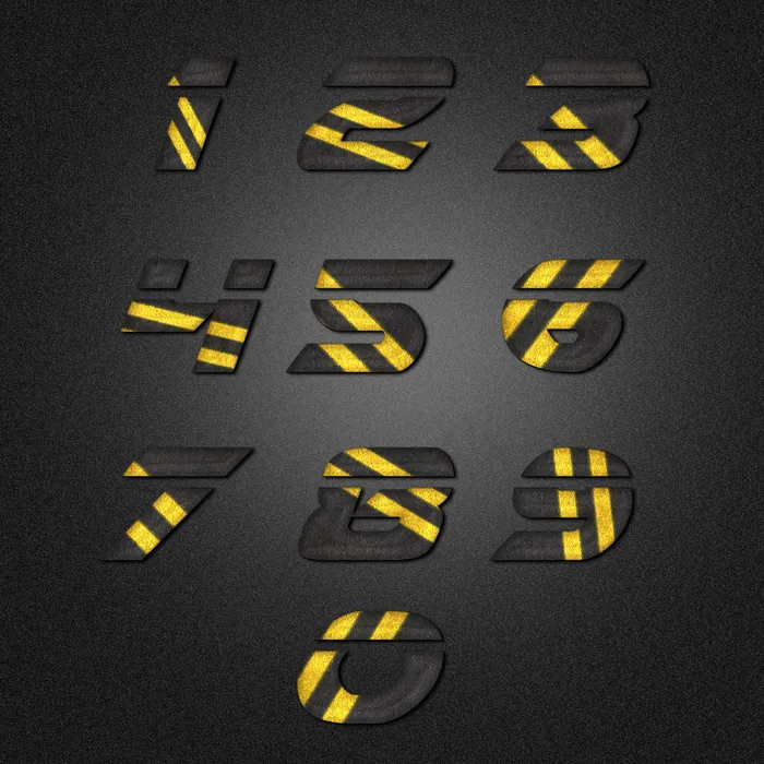 阿拉伯数字艺术字(3000*3000px)psd模版下载