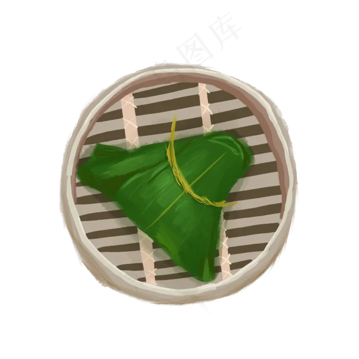 端午节绿色水彩风手绘粽子(2000X2000(DPI:300))psd模版下载