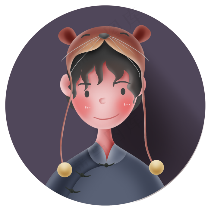 鼠年男孩头像,免抠元素