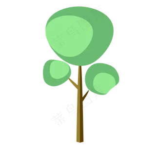 波点绿色卡通手绘漫画圆形植树节