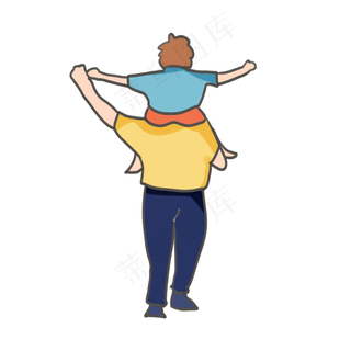 父亲节骑在父亲背上图