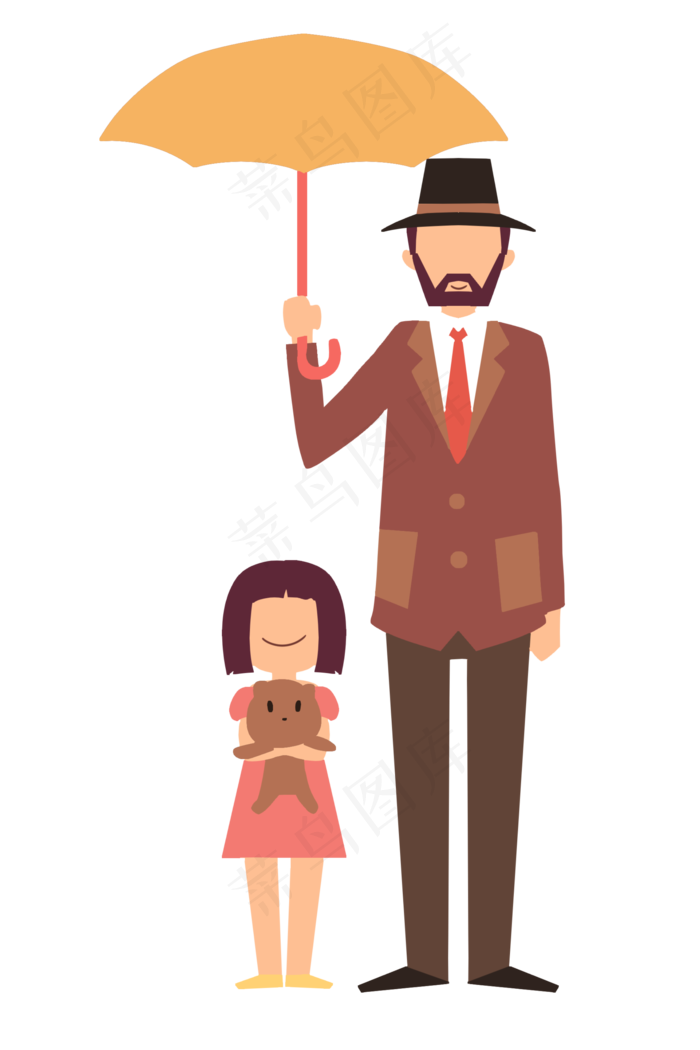 父亲节撑伞父亲