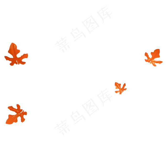 黄色秋天漂浮叶子,免抠元素(2000*2000px 300 dpi )
