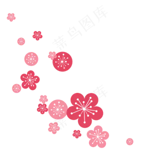 中国风小清新花朵粉色,免抠元素