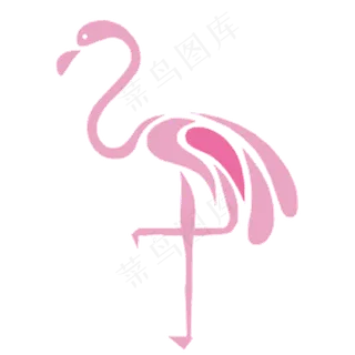 交叉着脚的火烈鸟