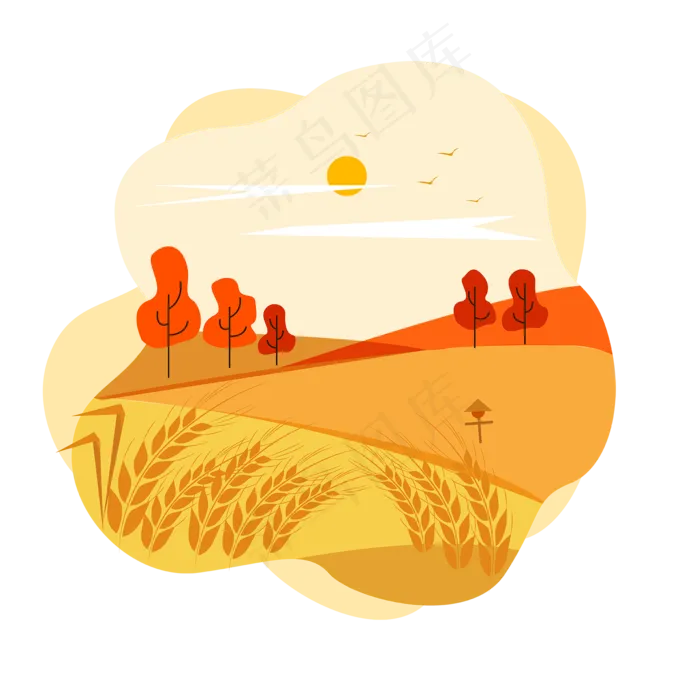 扁平暖色芒种节气(2000*2000px 300 dpi )ai矢量模版下载