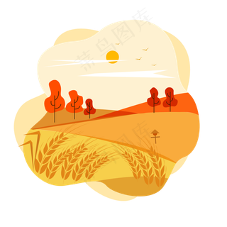 扁平暖色芒种节气