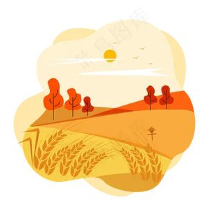 扁平暖色芒种节气