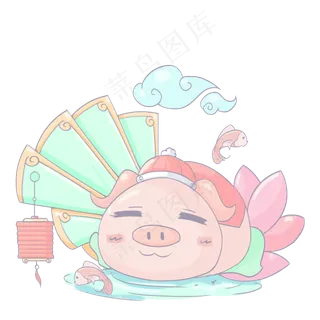 2019农历新年猪年小锦鲤池塘