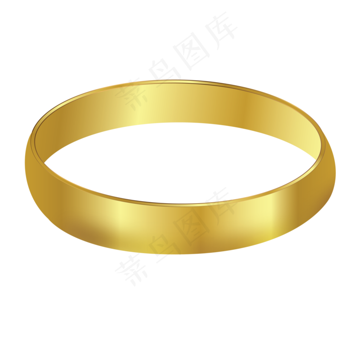 金色反光卡通风格戒指,免抠元素