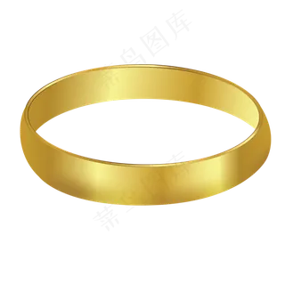 金色反光卡通风格戒指,免抠元素