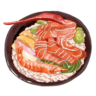 日本美食海鲜饭,免抠元素 日本美食海鲜饭,免抠元素