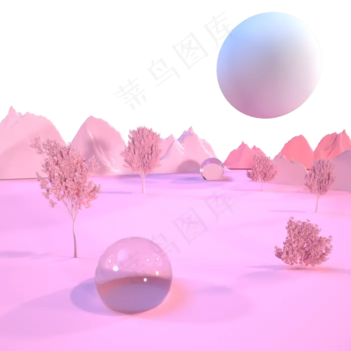 七夕情人节粉色温馨场景,免抠元素