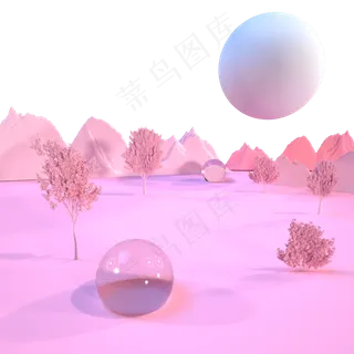 七夕情人节粉色温馨场景,免抠元素