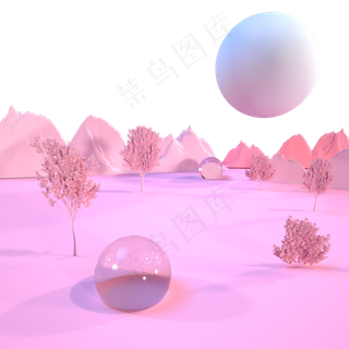 七夕情人节粉色温馨场景,免抠元素