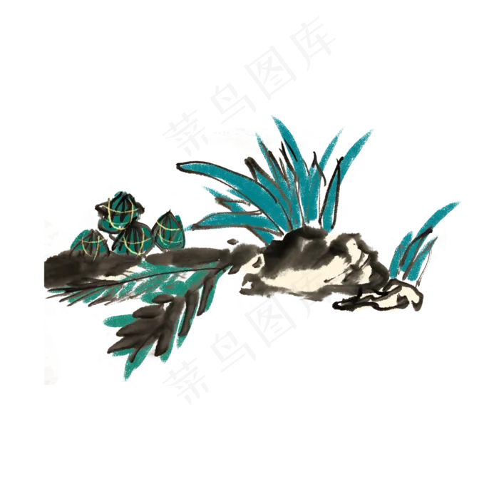 端午节吃粽子习俗水墨风手绘(4000X4000(DPI:300))psd模版下载