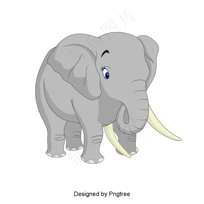 时尚卡通矢量可爱大象动物插画元,免抠元素