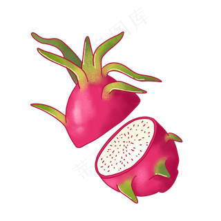 切开的火龙果PNG免抠素材