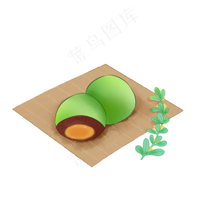 清明节美食青团免扣装饰(2000X2000(DPI:300))psd模版下载