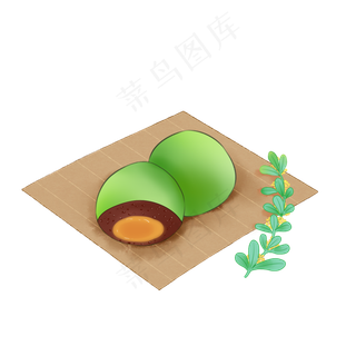 清明节美食青团免扣装饰