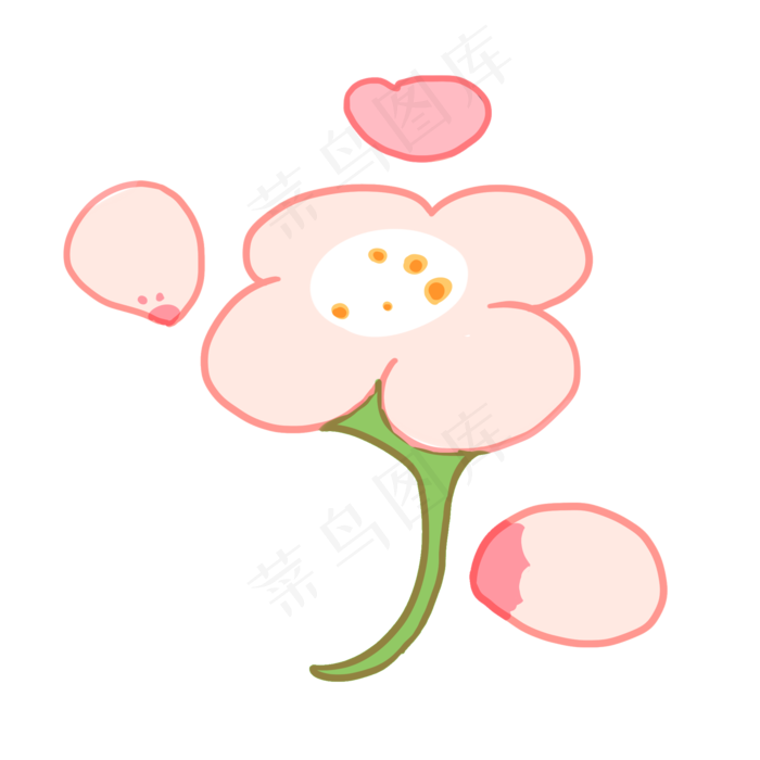 春天粉色的小花插画