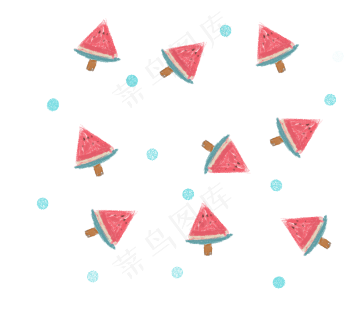 卡通手绘西瓜冰棍png图,免抠元素(5061*4724px 300 dpi )psd模版下载