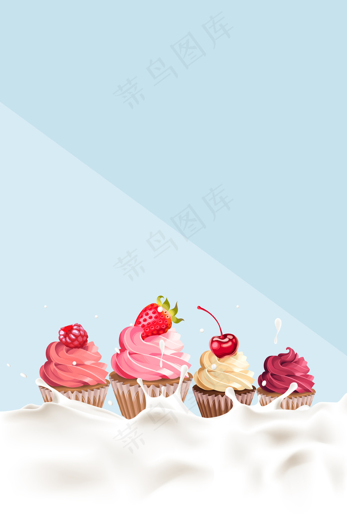 冰淇淋甜品海报背景素材