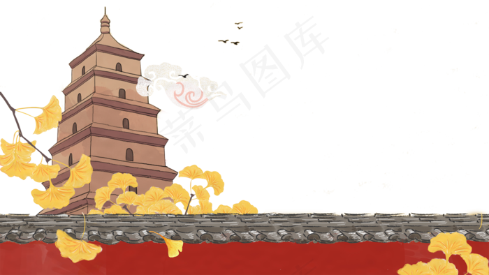 大雁塔西安,免抠元素(2000X1125(DPI:762))psd模版下载
