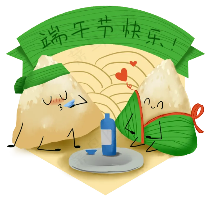 卡通可爱粽子拟人聊天免抠png(2000X2000(DPI:300))psd模版下载