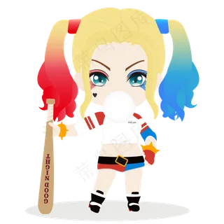 愚人节小丑女卡通可爱人物