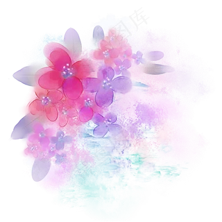 唯美水彩花朵