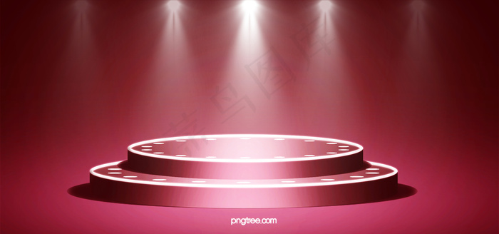 红色舞台圆形效果背景