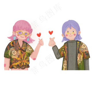 520情侣头像街头比心男生女生