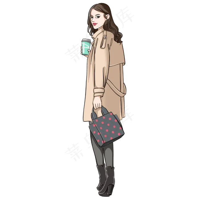 三八妇女节回眸微笑的美女,免抠元素